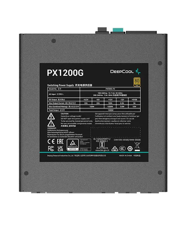 Deepcool PX1200G 3.0 1200 Watt 80 Plus Gold ATX 3.0 Fully Modular Power Supply Unit - Black