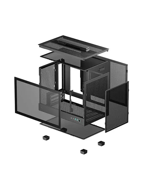 DeepCool CH160 Portable High Airflow Mini-ITX Computer Case Mini-Tower Gaming Cabinet - Black