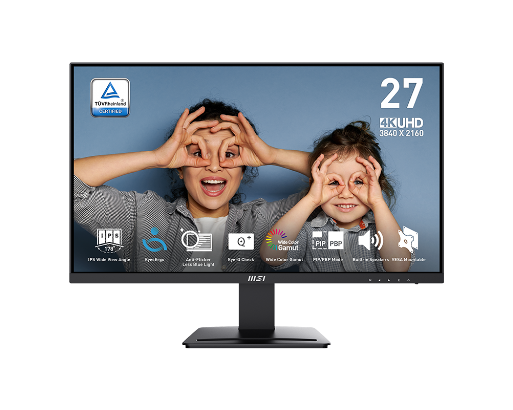 MSI PRO MP273U 27" UHD 4K 60Hz 4ms Built-in-Speakers IPS Business Monitor