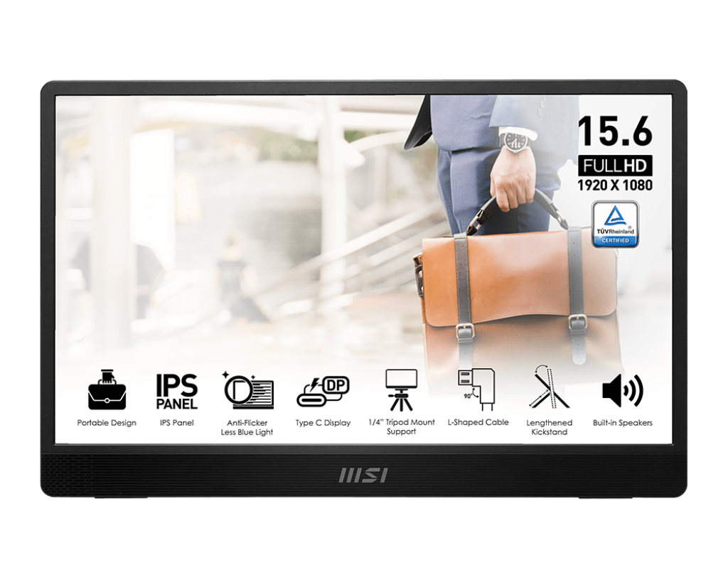 MSI PRO MP161 E2 15.6" Full-HD IPS 60Hz Portable Ultra-Slim with speaker Monitor