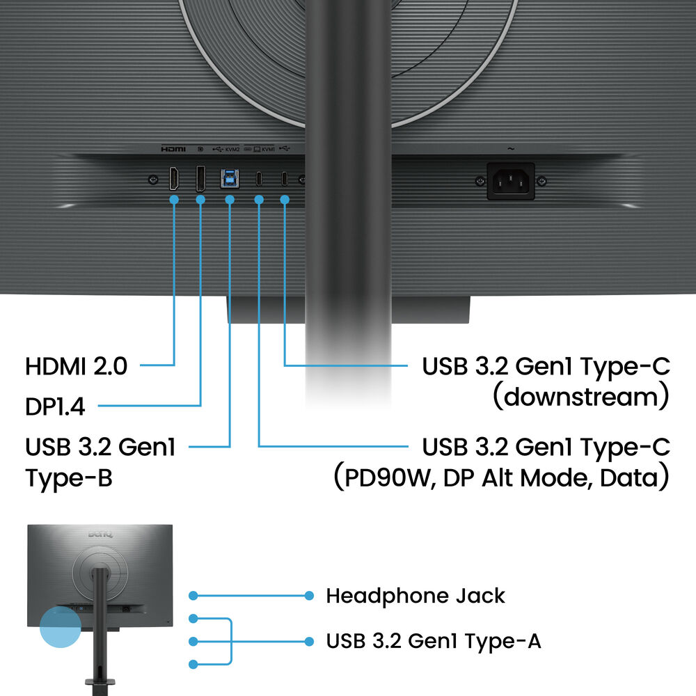 BenQ RD280UA 28” 2560p 4K UHD Programming Monitor with MoonHalo Ergo Arm and Built-in Speakers