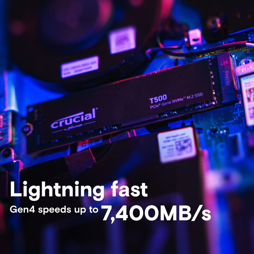 Crucial T500 4TB PCIe Gen4 x4 NVMe M.2 Internal Solid State Drive