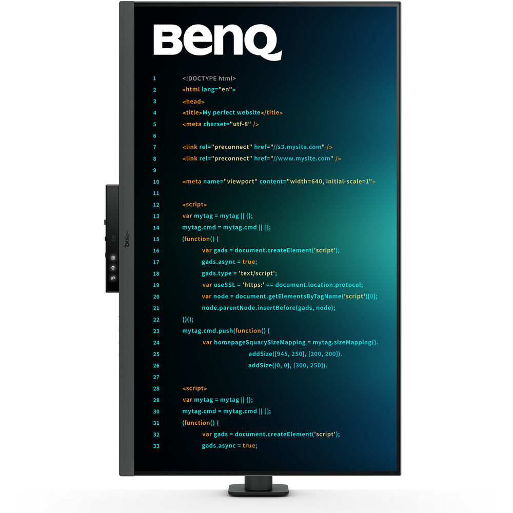 BenQ RD320UA 32” 2160p 4K UHD Programming Monitor with MoonHalo Flexible Arm and Built-in Speaker