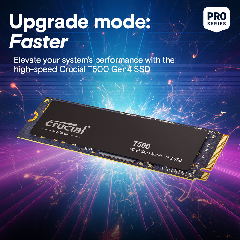 Crucial T500 4TB PCIe Gen4 x4 NVMe M.2 Internal Solid State Drive