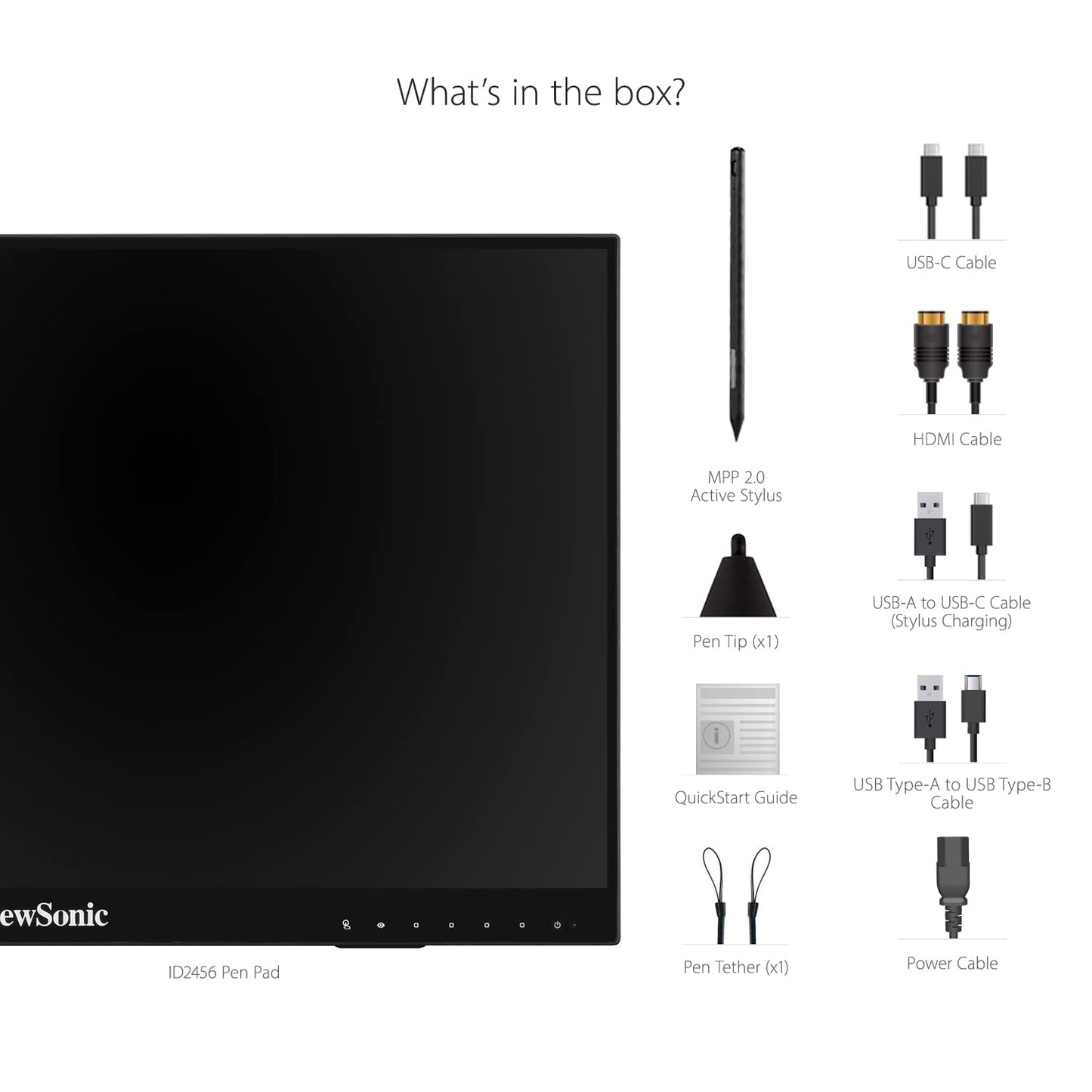 ViewSonic ID2456 24 Inch Touch Display Monitor with MPP 2.0 Active Stylus Pen