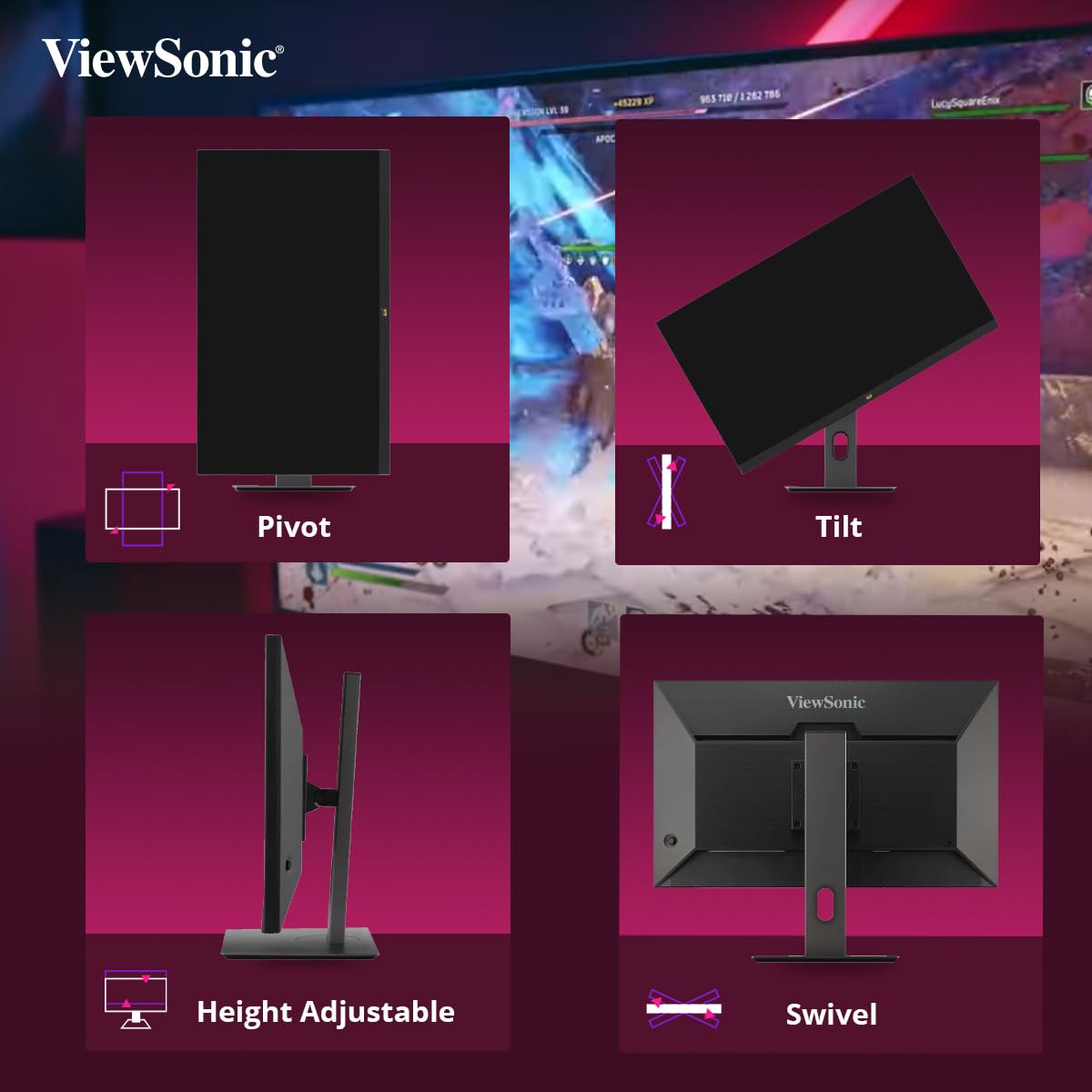 ViewSonic VX2758A-2K-PRO-2 27" 170Hz 2K QHD HDR10 IPS Panel Gaming Monitor