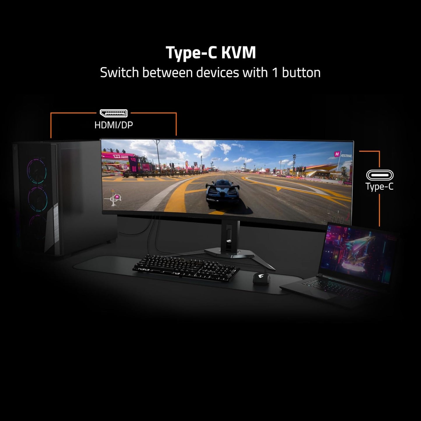 GIGABYTE AORUS FO27Q3 27" 360Hz 1440p QHD HDR Ready OLED Panel Gaming Monitor with Dual Speakers - Black