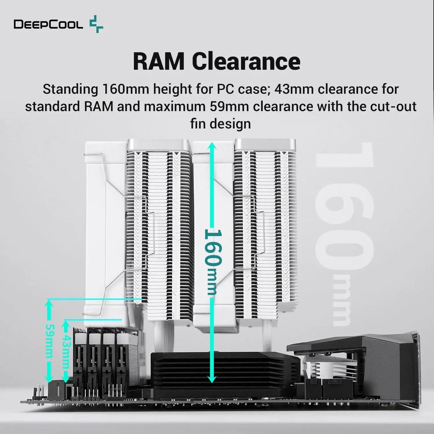 DeepCool AK620 High Performance 120mm PWM Fans Dual-Tower White CPU Air Cooler