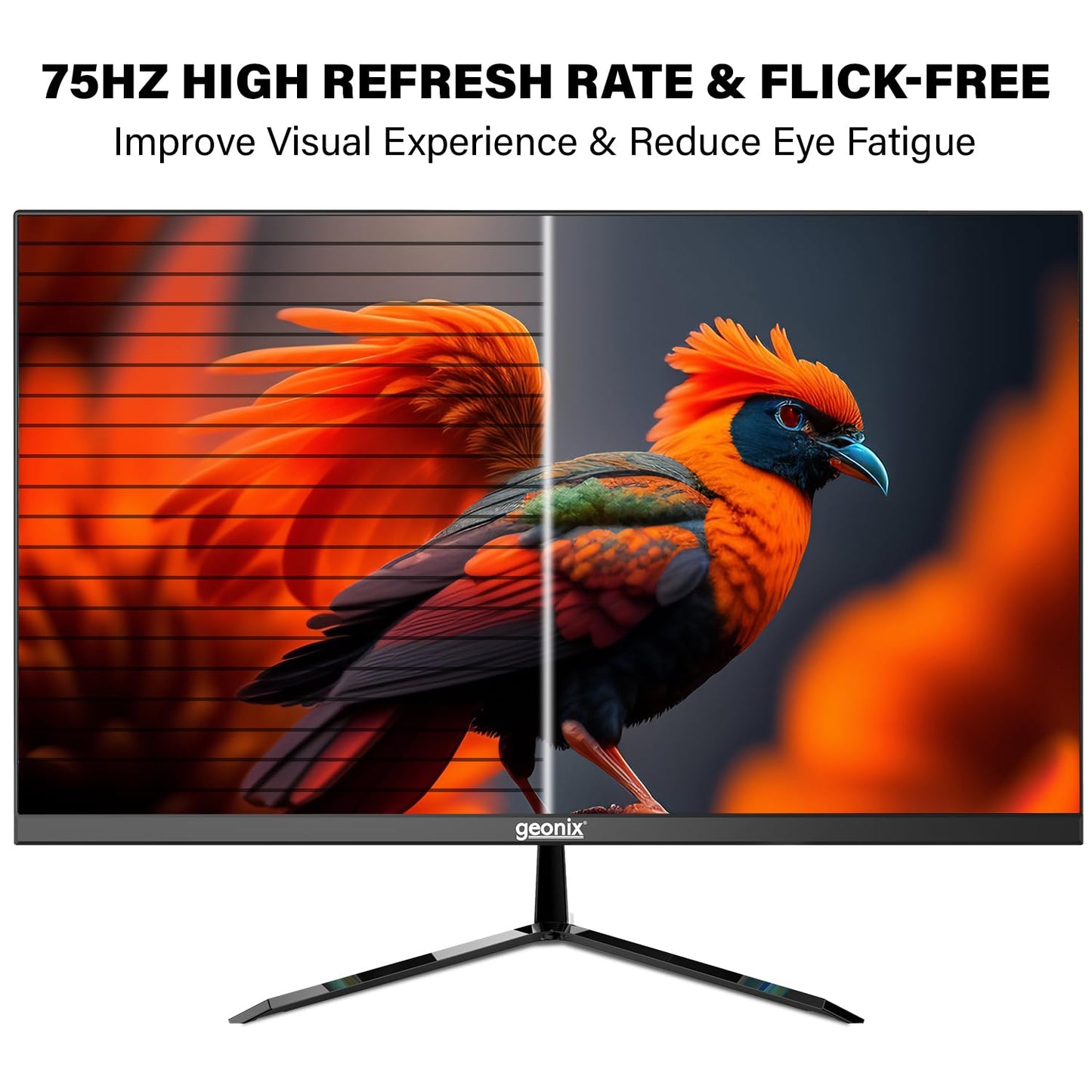 GEONIX 22 Inch Full HD IPS 75Hz 100% sRGB 178° Wide Viewing Angle PC Monitor