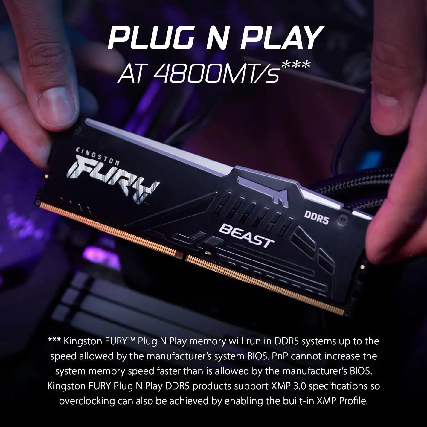 Kingston Fury Beast RGB 32GB DDR5 5600MHz CL40 DIMM Gaming Desktop Memory - White