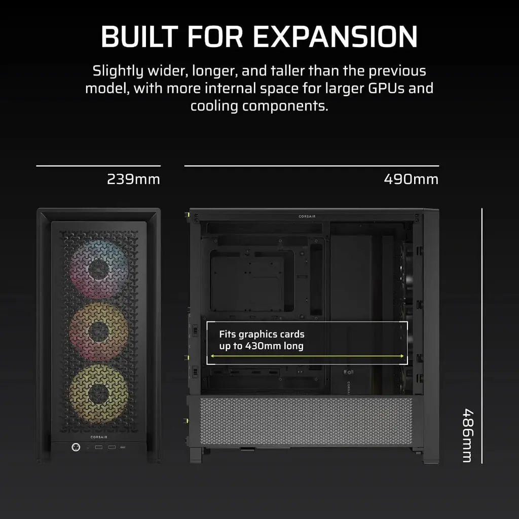 CORSAIR FRAME 4000D RS ARGB Modular High Airflow Mid-Tower PC Case