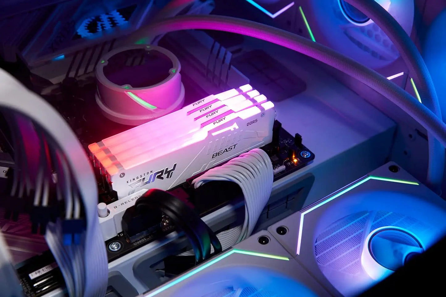 Kingston Fury Beast RGB 16GB DDR5 5600MHz CL40 DIMM Gaming Desktop Memory - White