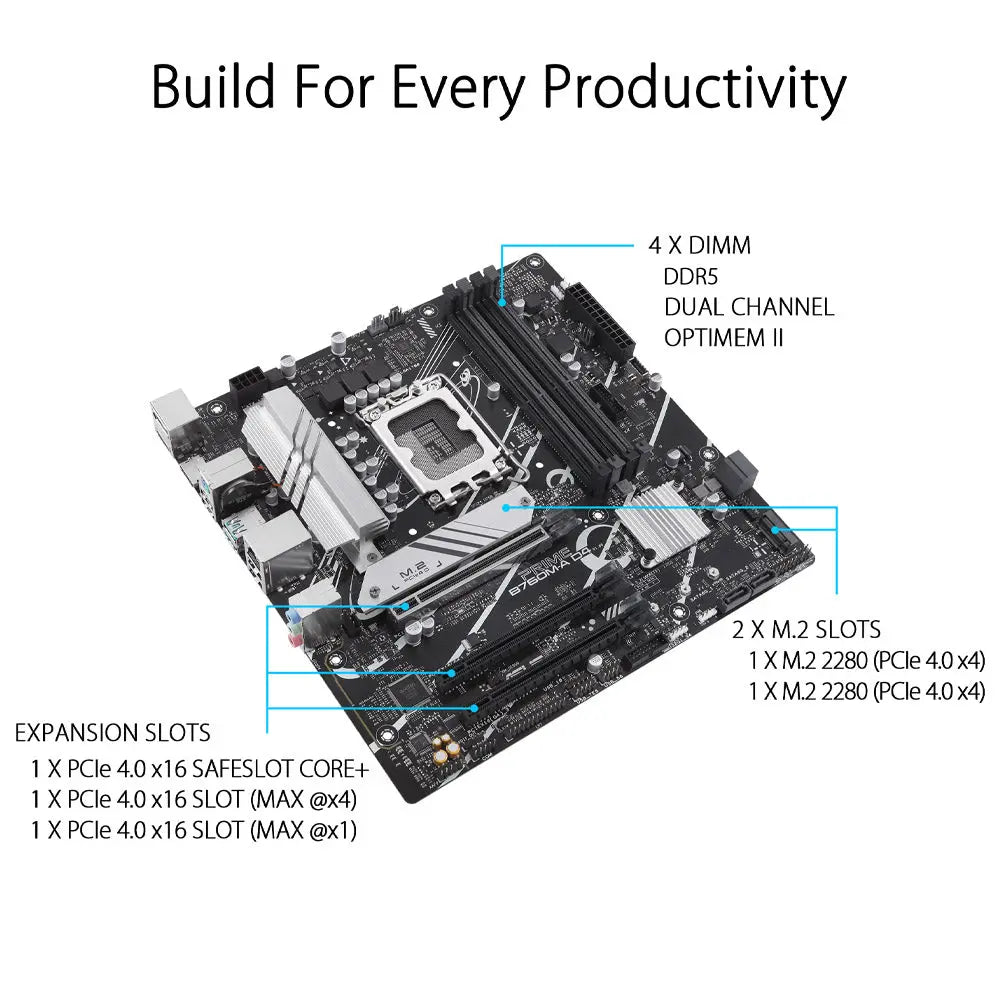 ASUS PRIME B760M-A Intel LGA 1700 Micro-ATX DDR5 Motherboard