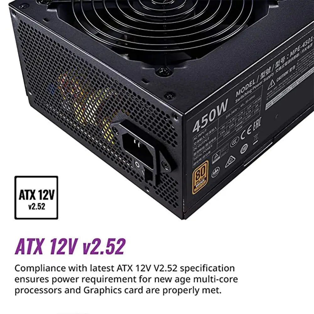 Cooler Master MWE 450W Bronze V2 Non-Modular 80 Plus SMPS Power Supply