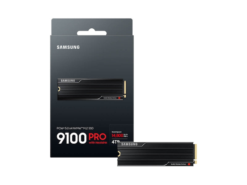 Samsung 9100 Pro 4TB NVMe M.2 2280 Internal Solid State Drive with Heatsink - Black