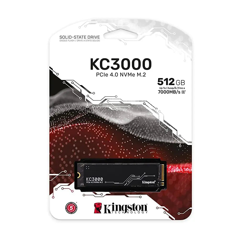 Kingston KC3000 512GB M.2 2280 PCIe4.0 NVMe Gen4 3D NAND Internal Solid State Drive - Black