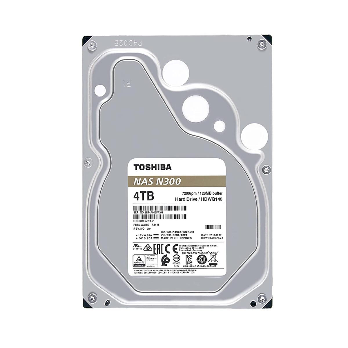 Toshiba N300 4TB 3.5-inch SATA 7200RPM Internal NAS Hard Disk