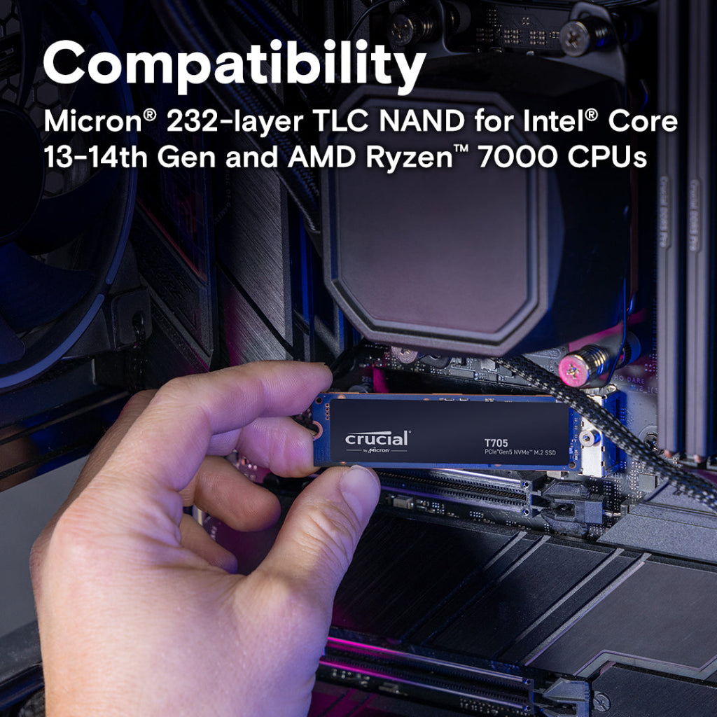 Crucial T705 4TB PCIe Gen5 NVMe M.2 2280 Internal Solid State Drive