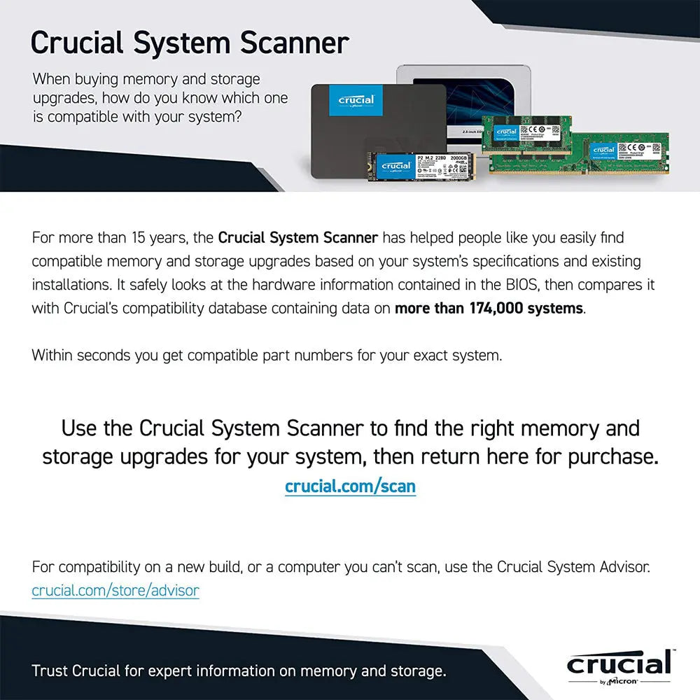 Crucial 16GB DDR4 RAM 3200MHz CL22 UDIMM Desktop Memory