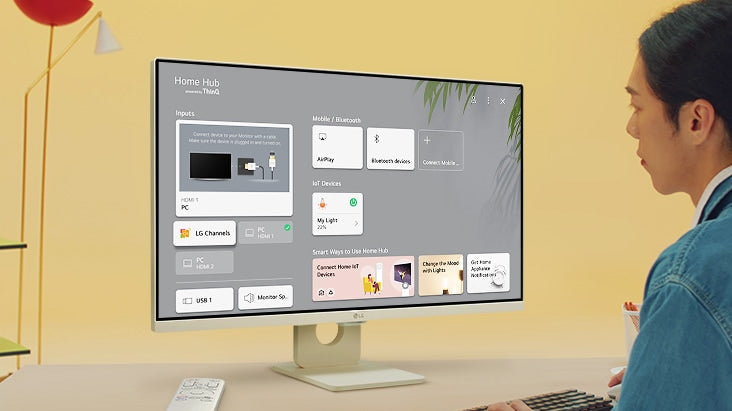 LG MyView 27SR50F-W 27" 60Hz 1080p FHD IPS Panel HDR10 Smart Monitor with Dual Stereo Speakers - White