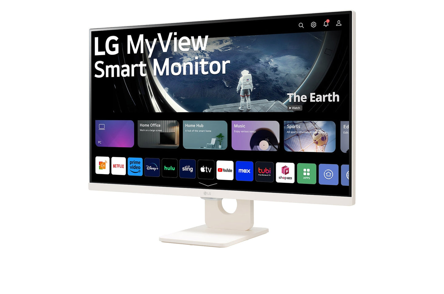 LG MyView 27SR50F-W 27" 60Hz 1080p FHD IPS Panel HDR10 Smart Monitor with Dual Stereo Speakers - White