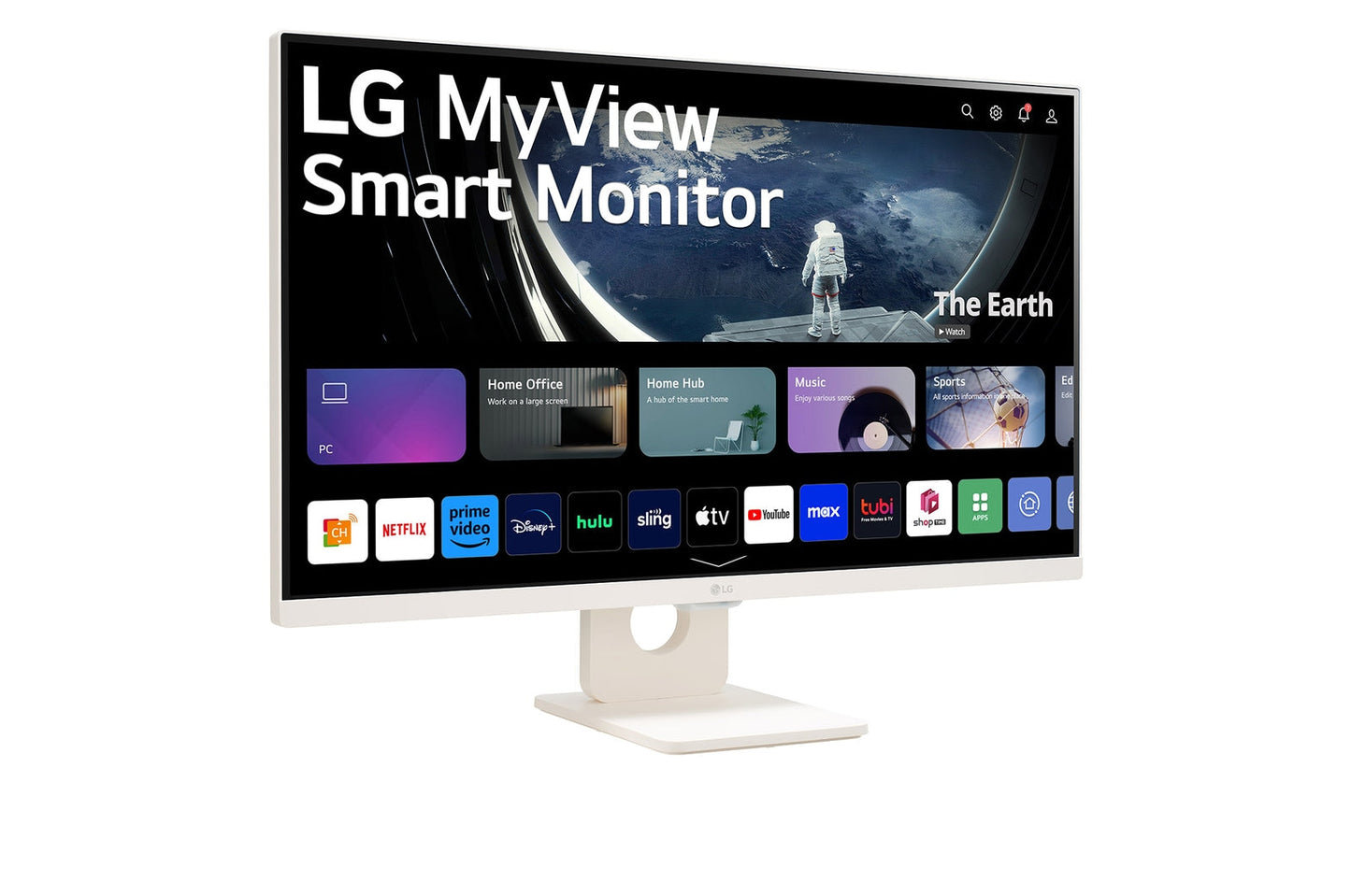 LG MyView 27SR50F-W 27" 60Hz 1080p FHD IPS Panel HDR10 Smart Monitor with Dual Stereo Speakers - White