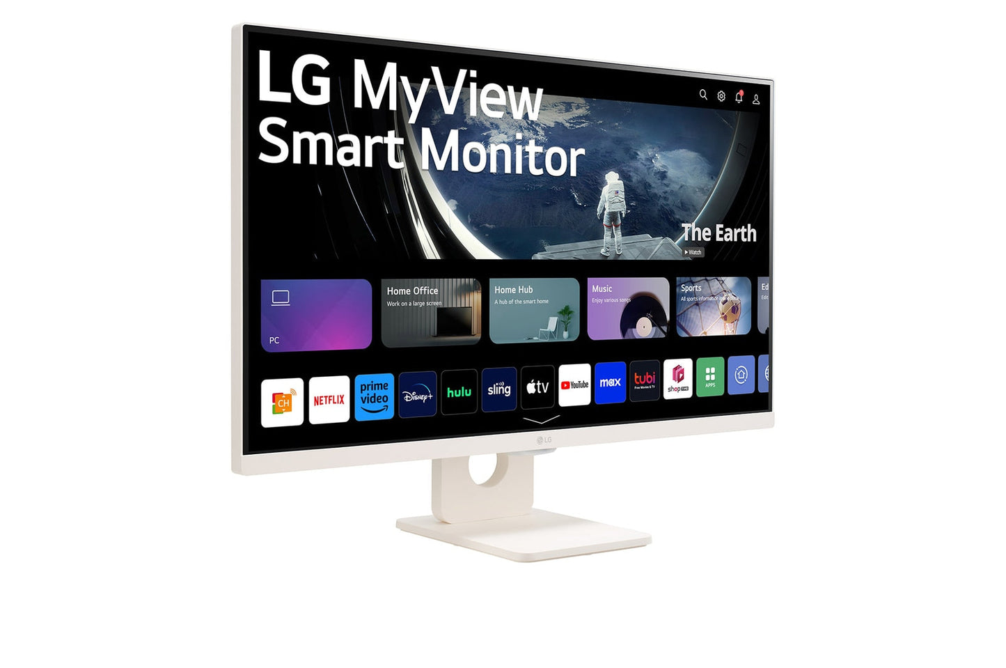 LG MyView 27SR50F-W 27" 60Hz 1080p FHD IPS Panel HDR10 Smart Monitor with Dual Stereo Speakers - White