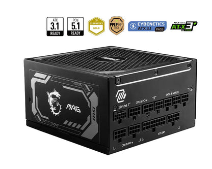 MSI MAG A1000GL PCIE5 1000W 80 Plus Gold SMPS Fully Modular ATX 3.1 Power Supply