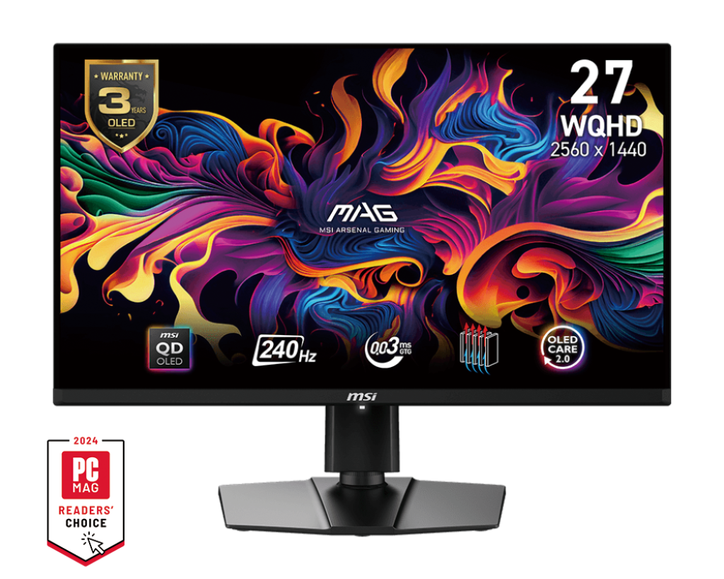 MSI MAG 271QPX QD-OLED E2 27" WQHD 240Hz 0.3ms Gaming Monitor