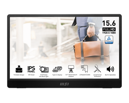 MSI PRO MP161 E2 15.6" Full-HD IPS 60Hz Portable Ultra-Slim with speaker Monitor