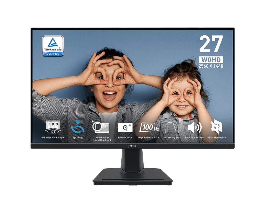 MSI PRO MP275Q 27" WQHD 2K 100Hz 4ms Built-in-Speaker IPS Business Monitor