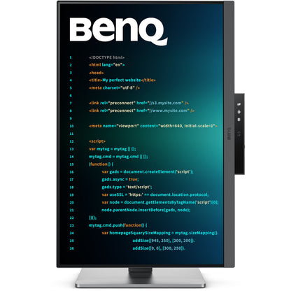 BenQ RD240Q 24.1” 60Hz 2560x1600 WQXGA USB-C Ergonomic Programming Monitor with Built-in Speaker
