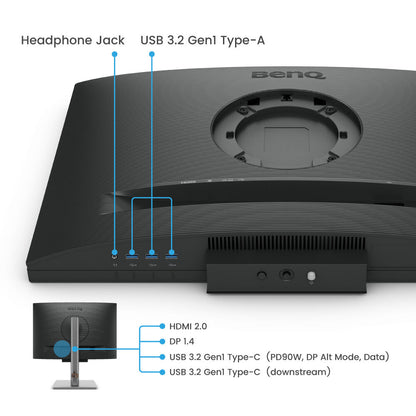 BenQ RD240Q 24.1” 60Hz 2560x1600 WQXGA USB-C Ergonomic Programming Monitor with Built-in Speaker