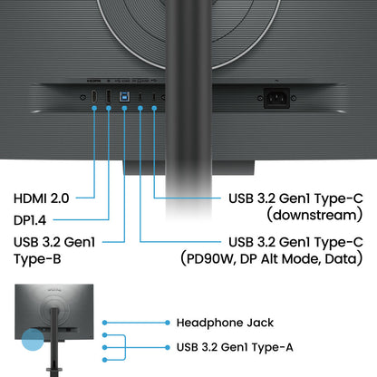 BenQ RD280UA 28” 2560p 4K UHD Programming Monitor with MoonHalo Ergo Arm and Built-in Speakers