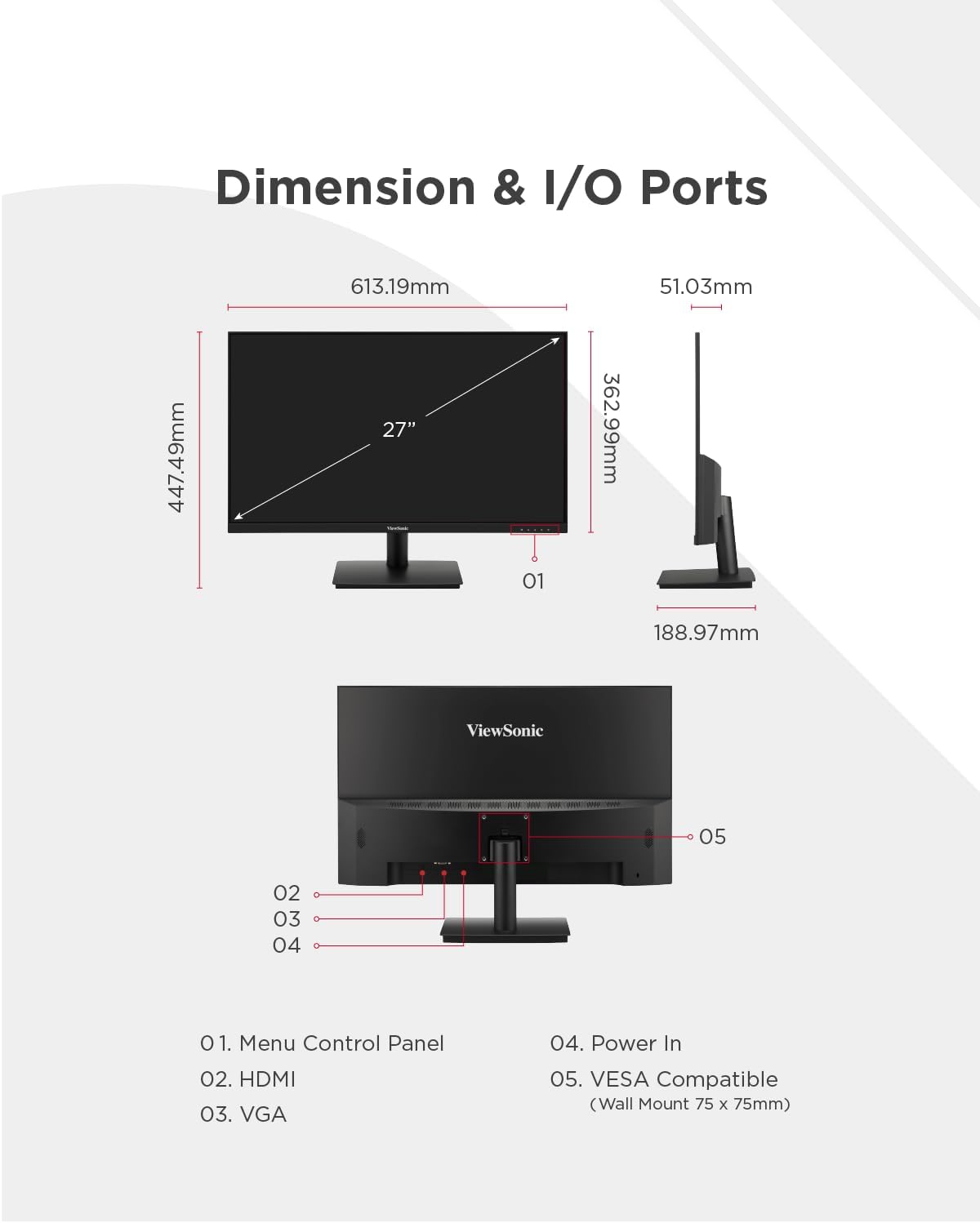 ViewSonic VA240-H 24" 100Hz 1080p FHD SuperClear IPS Panel Anti-Glare Monitor
