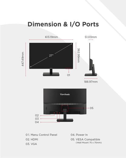 ViewSonic VA240-H 24" 100Hz 1080p FHD SuperClear IPS Panel Anti-Glare Monitor