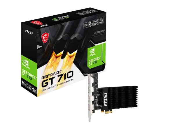 MSI GeForce GT 710 2GB GDDR3 64-Bit 4 HDMI Graphics Card