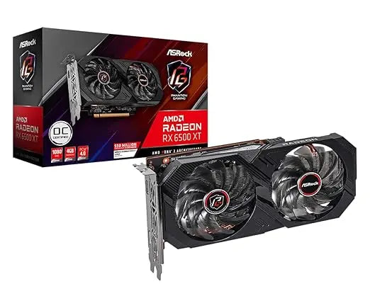 ASRock AMD Radeon RX 6500XT Phantom Gaming D OC 4GB GDDR6 64BIt Graphics Card