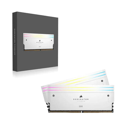 Corsair Dominator Titanium 96GB (2x48GB) DDR5 RAM 6600MHz CL32 Gaming Desktop Memory-White