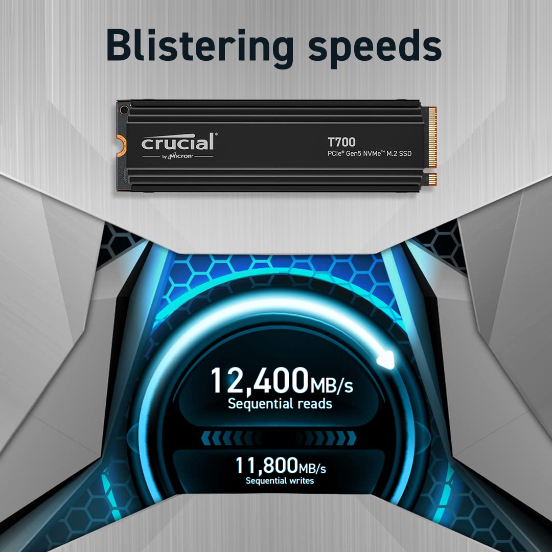 Crucial T700 2 TB M.2 NVMe Gen5 Internal SSD