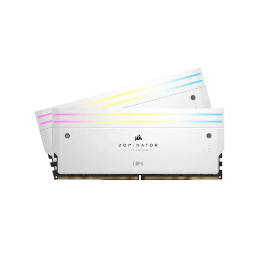 Corsair Dominator Titanium 96GB (2x48GB) DDR5 RAM 6600MHz CL32 Gaming Desktop Memory-White
