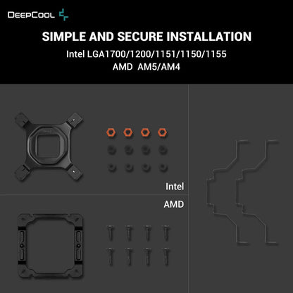 DeepCool AK400 Digital 120mm Fan Single Tower ARGB LED Strips CPU Air Cooler