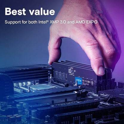 Crucial 16GB DDR5 RAM 5600MHz CL46 UDIMM Desktop Memory - Black