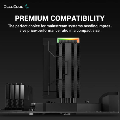 DeepCool AK400 Digital 120mm Fan Single Tower ARGB LED Strips CPU Air Cooler