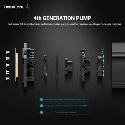 Deepcool LS520S Zero Dark BK 240mm All in one CPU Liquid Cooler - Black