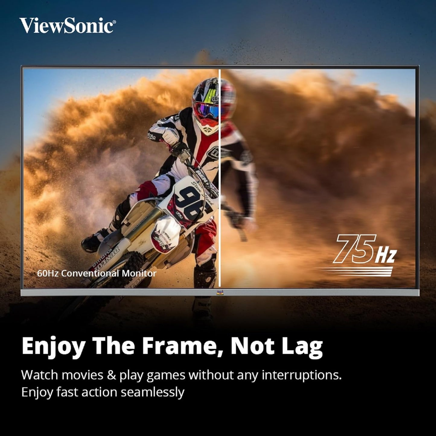 ViewSonic VX2476-SH 24" 75Hz 1920x1080 FHD IPS Frameless Panel sRGB Monitor