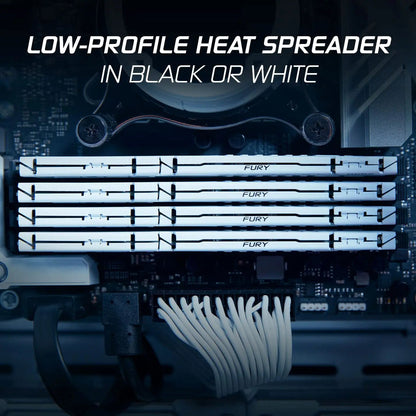 Kingston Fury Beast 16GB DDR5 RAM 5200MHz CL40 UDIMM Gaming Desktop Memory - White
