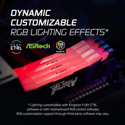 Kingston Fury Renegade RGB 16GB DDR5 6400MHz CL32 DIMM Desktop Gaming Memory - White
