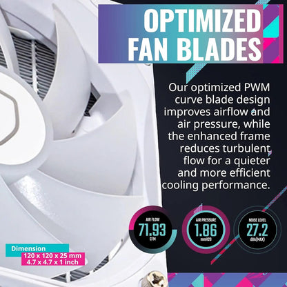 Cooler Master MasterLiquid 240L Core ARGB 240mm Close-Loop PWM AIO CPU Liquid Cooler - White