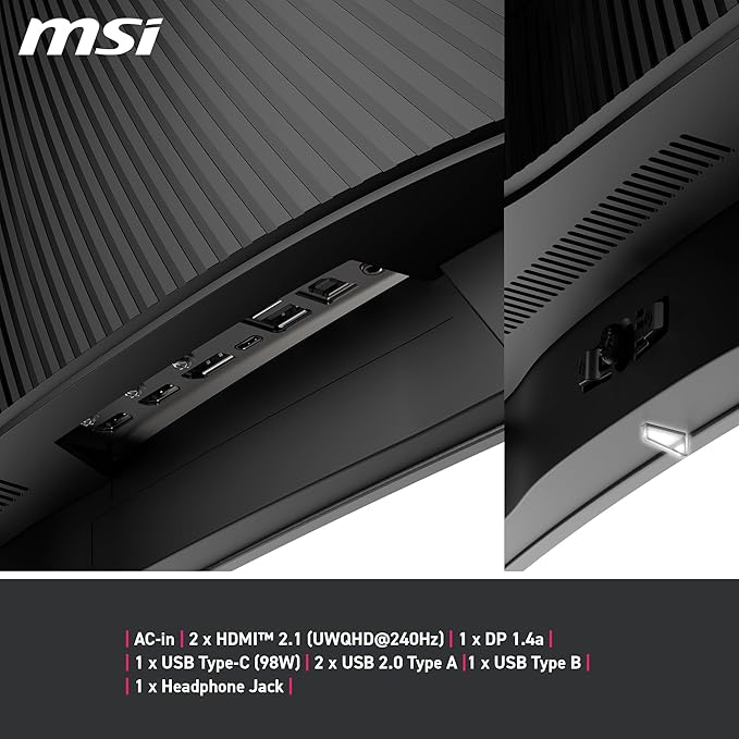 MSI MAG341CQPX QD-OLED 34" 2K UWQHD 240Hz 0.03ms Curved OLED Gaming Monitor